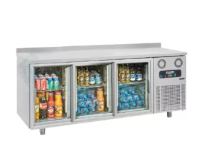 Lire la suite à propos de l’article Réfrigérateurs Inox horizontaux avec portes coulissantes en verre